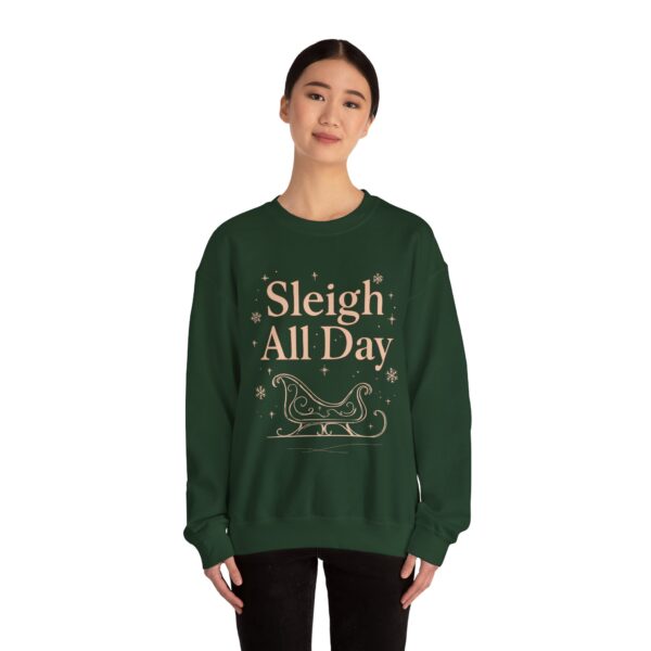 Festive Sweatshirt - Sleigh All Day, Christmas Apparel, Holiday Gift, Cozy Winter Wear, Casual Style - Image 8